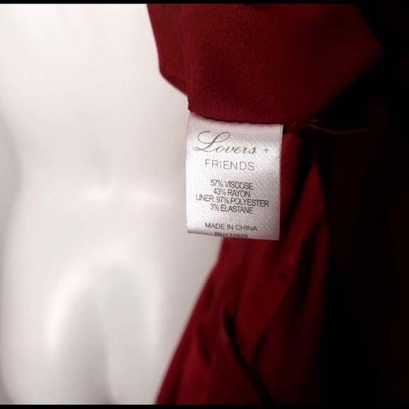 LOVERS &FRIENDS primrose dress in wine. Revolve - Picture 4 of 5